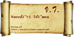 Vasvári Tímea névjegykártya